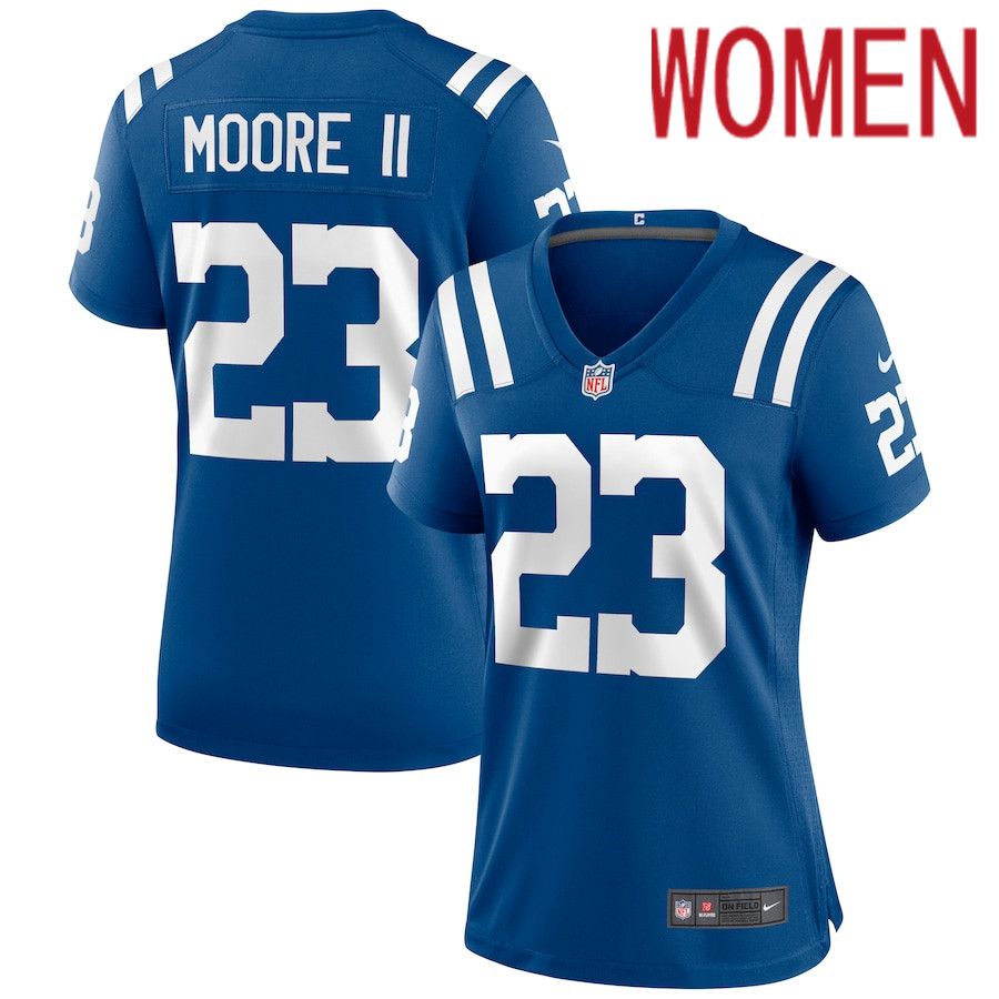 Women Indianapolis Colts 23 Kenny Moore II Nike Royal Game NFL Jersey